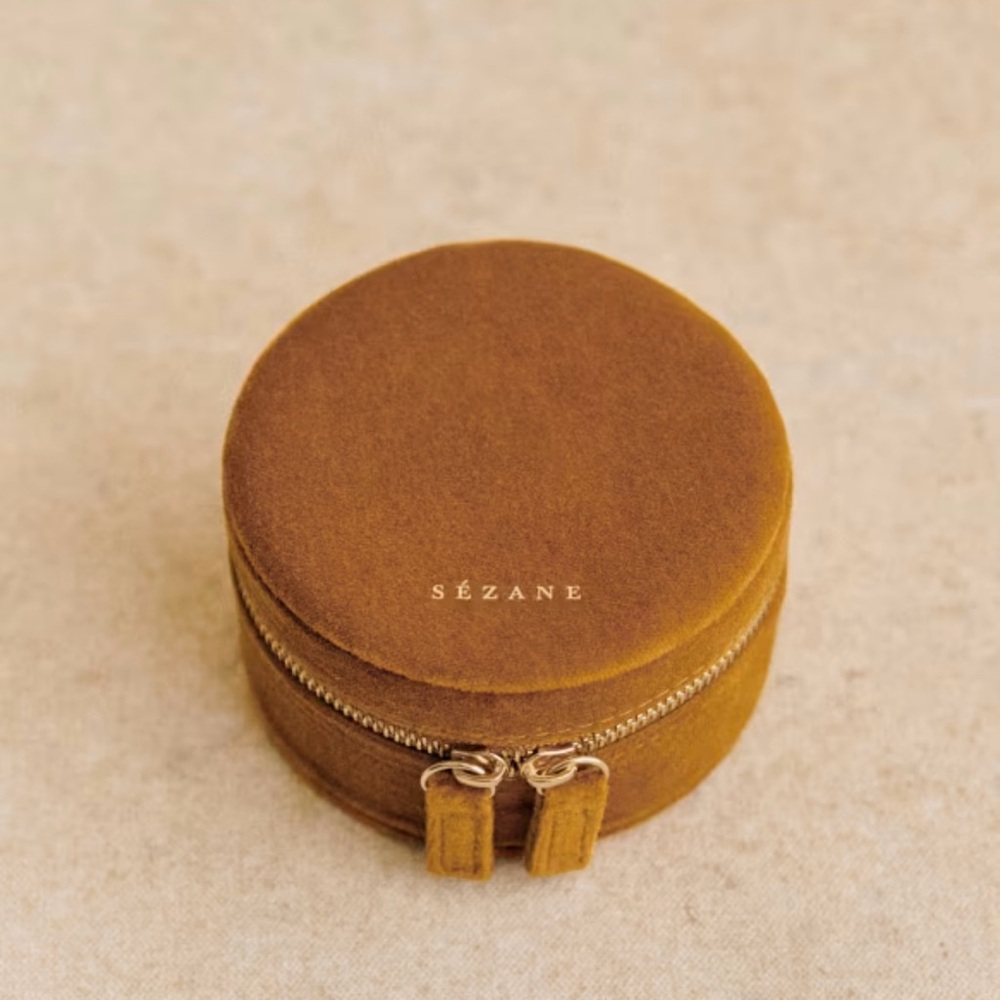 NWOT Sezane velvet jewelry case
